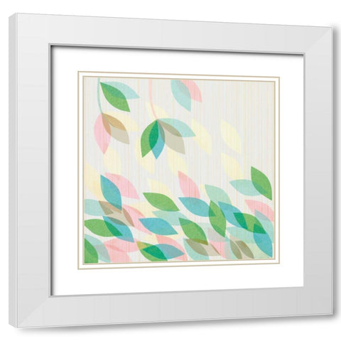 Tropical Garden I White Modern Wood Framed Art Print with Double Matting by Design Show