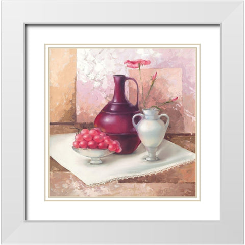 Still-Life WITH VASES White Modern Wood Framed Art Print with Double Matting by Babichev
