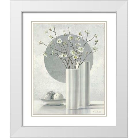Silver Inspiration I White Modern Wood Framed Art Print with Double Matting by van der Valk, Karin