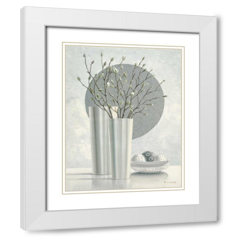 Silver Inspiration II White Modern Wood Framed Art Print with Double Matting by van der Valk, Karin