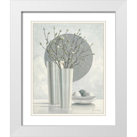 Silver Inspiration II White Modern Wood Framed Art Print with Double Matting by van der Valk, Karin