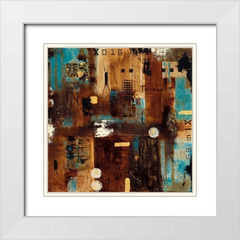Technology I White Modern Wood Framed Art Print with Double Matting by Bugna, Severine