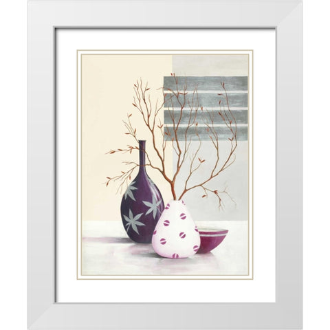 Purple Temptation II White Modern Wood Framed Art Print with Double Matting by Sedalia, David