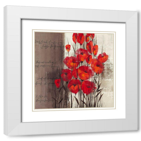 Crimson Play II White Modern Wood Framed Art Print with Double Matting by Christina