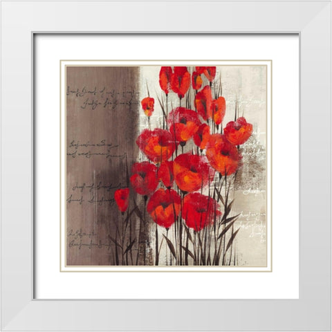 Crimson Play II White Modern Wood Framed Art Print with Double Matting by Christina