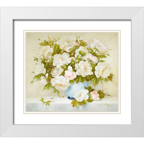 Medley In Soft Yellow White Modern Wood Framed Art Print with Double Matting by Fasani