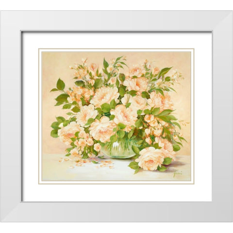 Medley In Pastel White Modern Wood Framed Art Print with Double Matting by Fasani