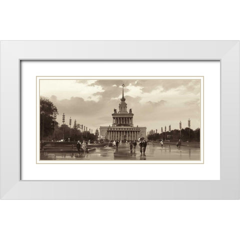Wdnh, Moscow White Modern Wood Framed Art Print with Double Matting by Ryazanov