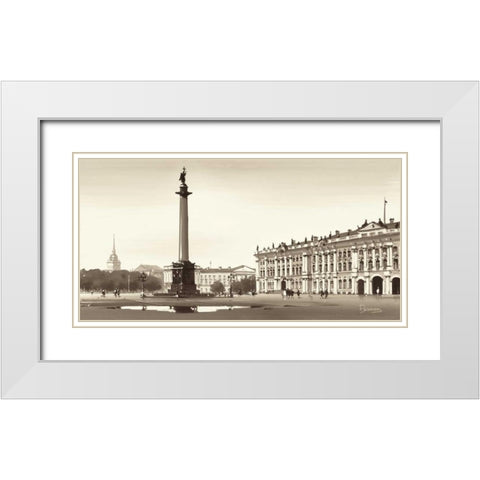 Winter Palace, St. Petersburg White Modern Wood Framed Art Print with Double Matting by Ryazanov