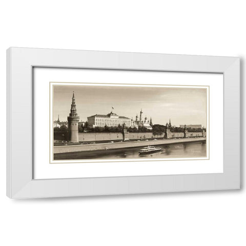 View On Kremlin White Modern Wood Framed Art Print with Double Matting by Ryazanov