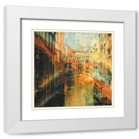 VENICE II White Modern Wood Framed Art Print with Double Matting by Weissing, Gerd
