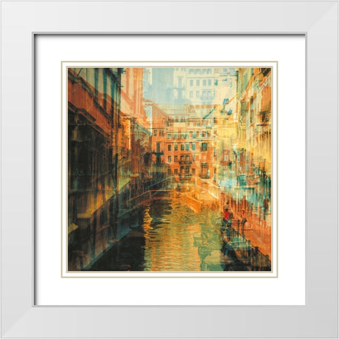 VENICE II White Modern Wood Framed Art Print with Double Matting by Weissing, Gerd