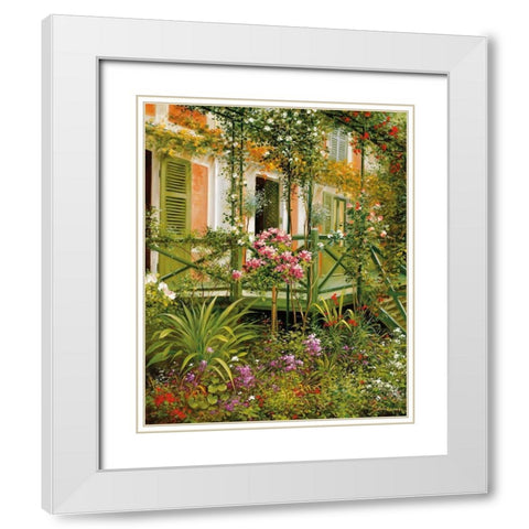IDYLLIC SCENE I White Modern Wood Framed Art Print with Double Matting by Schoelnhammer, Heinz