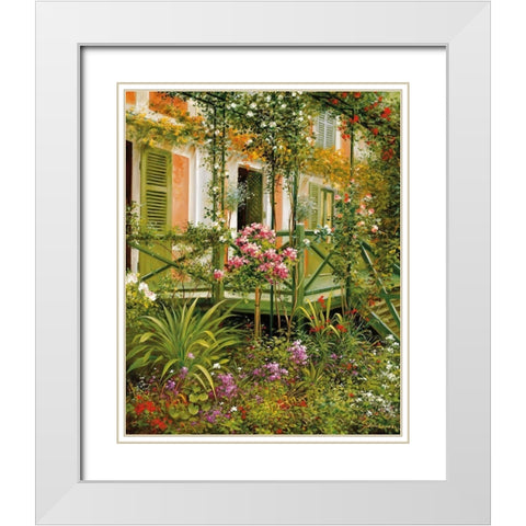 IDYLLIC SCENE I White Modern Wood Framed Art Print with Double Matting by Schoelnhammer, Heinz
