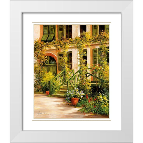 IDYLLIC SCENE II White Modern Wood Framed Art Print with Double Matting by Schoelnhammer, Heinz