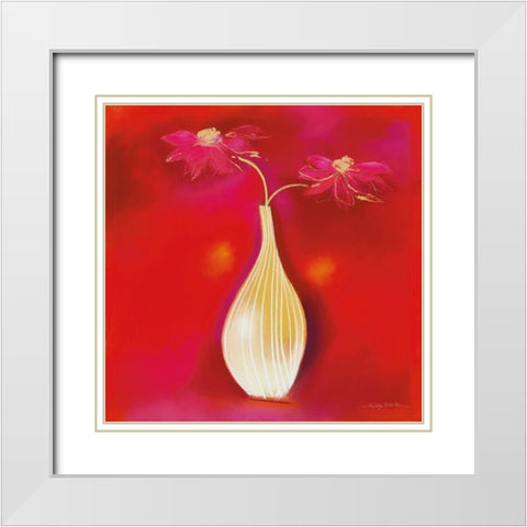 RED HOT II White Modern Wood Framed Art Print with Double Matting by Robertson, Marilyn