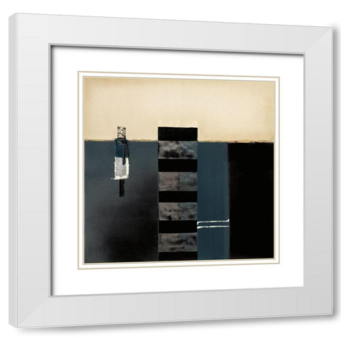 MIDNIGHT BLUES III White Modern Wood Framed Art Print with Double Matting by Carter, Brad