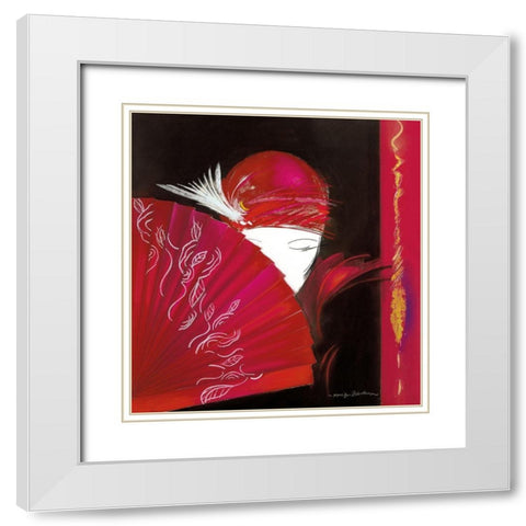GEMINI II White Modern Wood Framed Art Print with Double Matting by Robertson, Marilyn