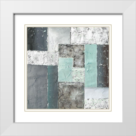 QUADRANGLE II White Modern Wood Framed Art Print with Double Matting by Carter, Brad