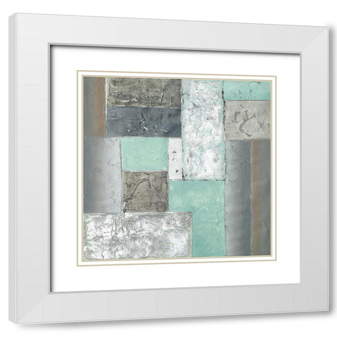 QUADRANGLE III White Modern Wood Framed Art Print with Double Matting by Carter, Brad