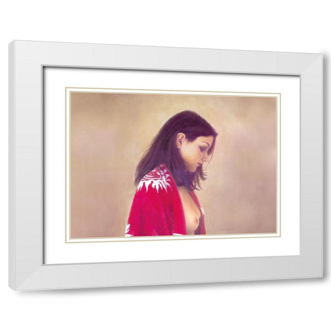 REMINISCENCE White Modern Wood Framed Art Print with Double Matting by Worswick, Peter