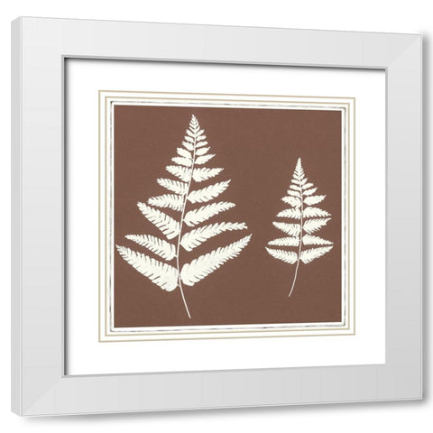 MOCCA FERN II White Modern Wood Framed Art Print with Double Matting by Design Show