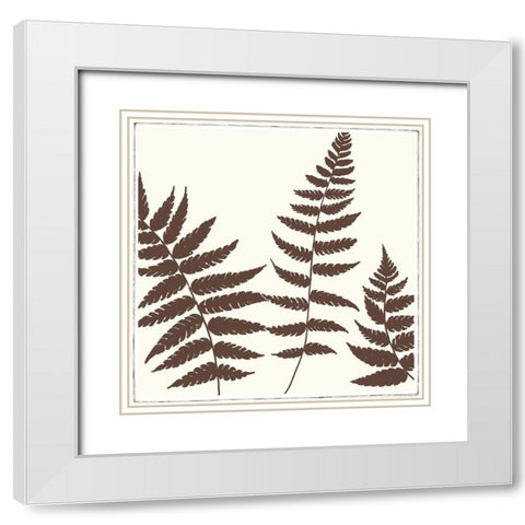MOCCA FERN III White Modern Wood Framed Art Print with Double Matting by Design Show