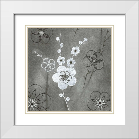 Secret Garden I White Modern Wood Framed Art Print with Double Matting by Design Show