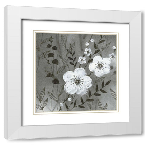 Secret Garden II White Modern Wood Framed Art Print with Double Matting by Design Show