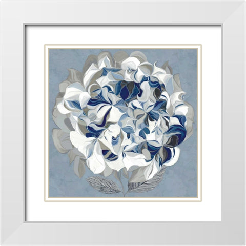 Elegant Hydrageas II White Modern Wood Framed Art Print with Double Matting by Scaffardi, Sally