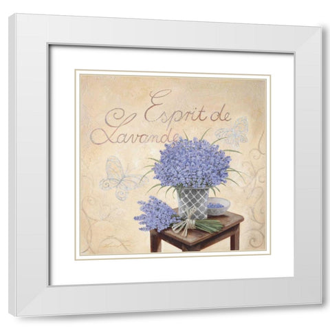 Esprit De Lavande White Modern Wood Framed Art Print with Double Matting by Moore, Linda