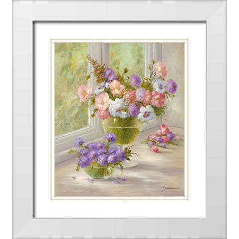 SUNDAY MORNING White Modern Wood Framed Art Print with Double Matting by Schoelnhammer, Heinz