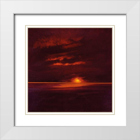 TROPICAL SUNSET II White Modern Wood Framed Art Print with Double Matting by Lee, Spencer