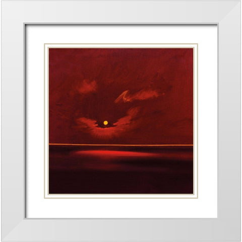 TROPICAL SUNSET III White Modern Wood Framed Art Print with Double Matting by Lee, Spencer