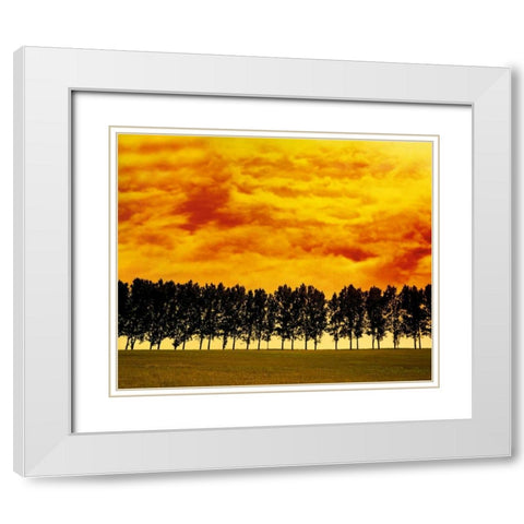 Afterglow I White Modern Wood Framed Art Print with Double Matting by Weissing, Gerd