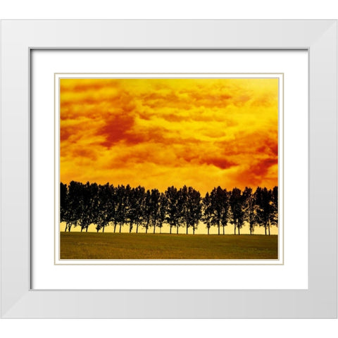 Afterglow I White Modern Wood Framed Art Print with Double Matting by Weissing, Gerd