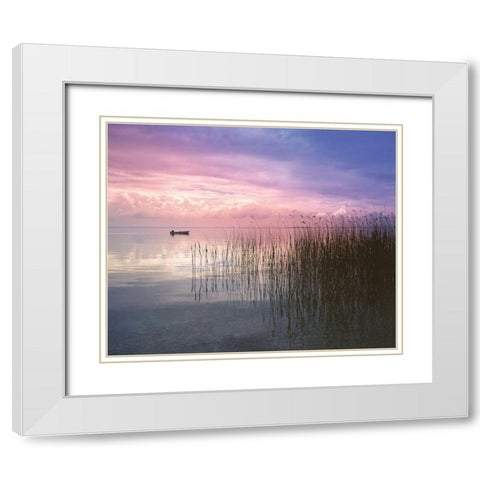 SETTING SUN II White Modern Wood Framed Art Print with Double Matting by Weissing, Gerd