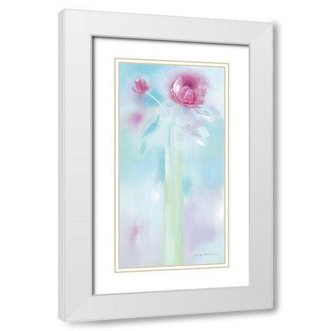 SINGLE SUMMER BLOOM I White Modern Wood Framed Art Print with Double Matting by Robertson, Marilyn