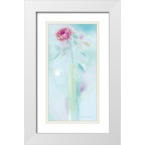 SINGLE SUMMER BLOOM II White Modern Wood Framed Art Print with Double Matting by Robertson, Marilyn