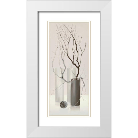 Slender Twigs III White Modern Wood Framed Art Print with Double Matting by Wonder, Alice