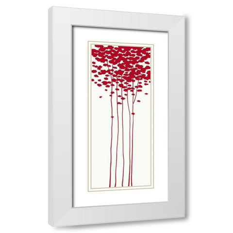 Summers Bounty I White Modern Wood Framed Art Print with Double Matting by Sakai, Takashi