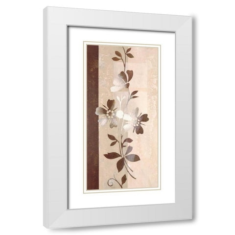 Floral Concerto I White Modern Wood Framed Art Print with Double Matting by Verbeek-Van Den Broek