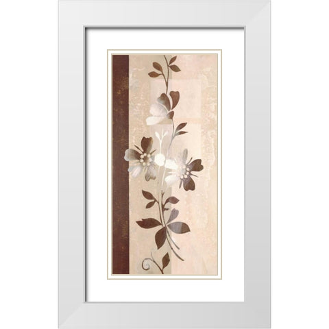 Floral Concerto I White Modern Wood Framed Art Print with Double Matting by Verbeek-Van Den Broek