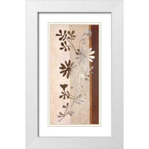 Floral Concerto II White Modern Wood Framed Art Print with Double Matting by Verbeek-Van Den Broek