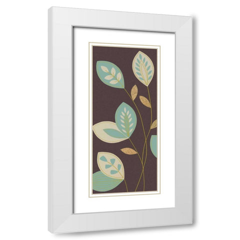 Blue Flutter II White Modern Wood Framed Art Print with Double Matting by Design Show