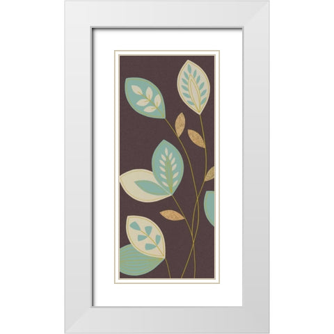 Blue Flutter II White Modern Wood Framed Art Print with Double Matting by Design Show