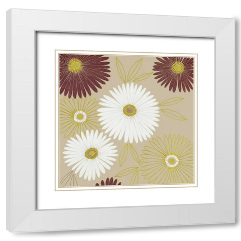 Flurry I White Modern Wood Framed Art Print with Double Matting by Design Show