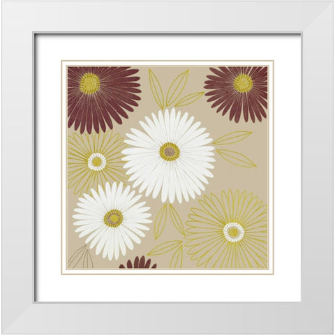 Flurry I White Modern Wood Framed Art Print with Double Matting by Design Show