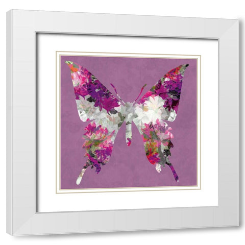 Butterfly White Modern Wood Framed Art Print with Double Matting by Scaffardi, Sally