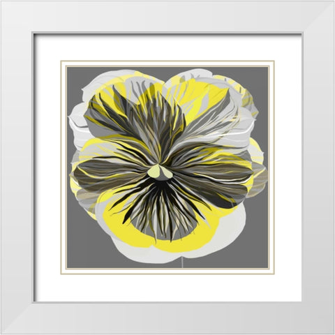 Pansies I White Modern Wood Framed Art Print with Double Matting by Scaffardi, Sally
